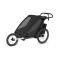 Lastenkuljetusperäkärry Thule Chariot Sport 2 Double, Musta